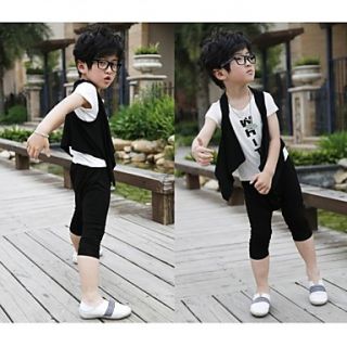 Boys Casual Short Sleeve Three Piece Clothing Sets