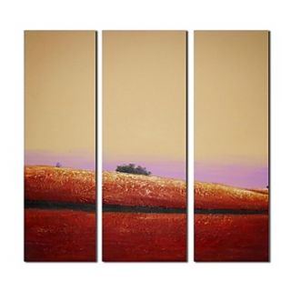 Hand Painted Oil Painting Abstract Hills Landscape with Stretched Frame Set of 3