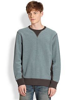 Rag & Bone Reversible Cotton Sweatshirt   Grey Brown