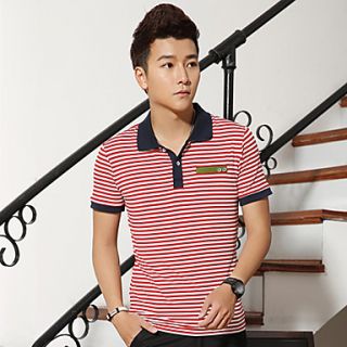 Senyue Mens Slim Fit Casual Short Sleeve T Shirt (Red)