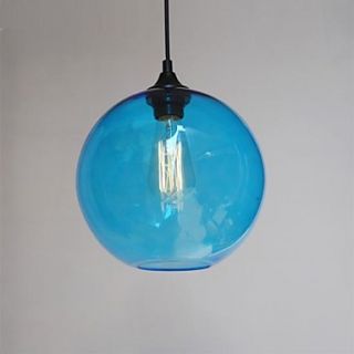 Modern Glass Pendant Light in Round blue Bubble Design
