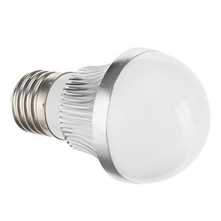 E27 3W COB 166LM 2921K Warm White Light LED Globe Bulb  Silver (95 265V)