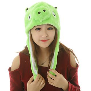 Unisex Lovely Green Pig Warm Fuzzy Kigurumi Aminal Beanie