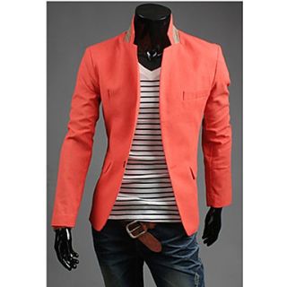 ZZT New MenS Collar Mixed Colors Slim Linen Suit