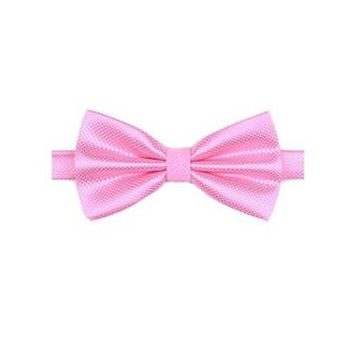 Mens Fashion Solid Colour Pink Bowtie