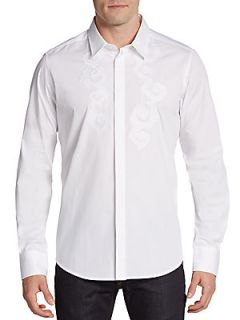 Concealed Button Front Sportshirt   White