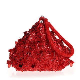 BPRX New WomenS Exquisite Handmade Triangle Evening Bag (Red)