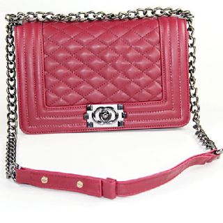XIUQIU Womens Trendy Leather Satchel Bag(Red)