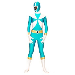 Power Ranger Mirai Sentai Cyan Zentai Cosplay Costume