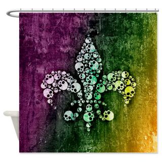 Colorful Skull Fleur De Lis Shower Curtain  Use code FREECART at Checkout