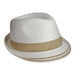 St. Johns Bay St. John s Bay Straw Fedora, White, Mens