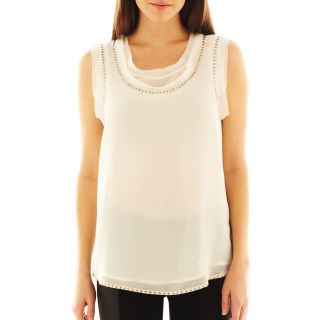 Mng By Mango Embellished Neck Tank Top, White, Womens