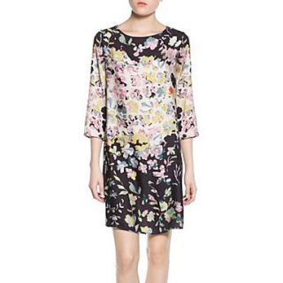 Calary Womens Floral Print Multi Color Dress