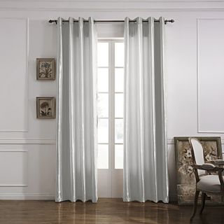 (One Panel Grommet Top) Modern Minimalist White Solid Energy Saving Curtain