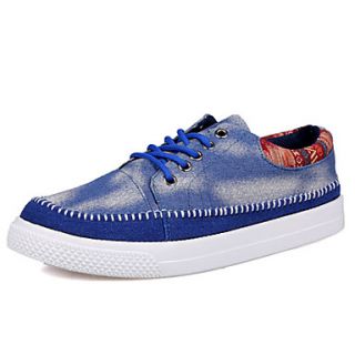 Trend Point Mens Fashion Canvas Suede Shoes(Blue)