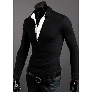 Midoo Fake Two Long Sleeved T Shirt(Black)