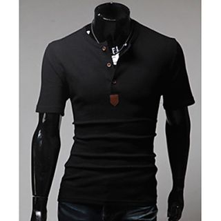 Midoo Short Sleeved Solid Color T Shirt (Black)
