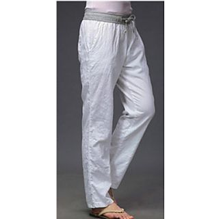 ZZT South Korean Popular Models Simple Spell Color Loose Linen Straight Pants