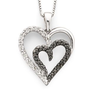1/10 CT. T.W. Diamond Heart Pendant Silver, White, Womens