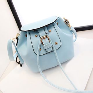 Fenghui Womens Casual Solid Color Lace Up Buckle Shoulder Bag