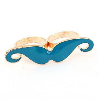 Ravier Womens Vintage Blue Moustache Pattern Ring