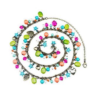 Ginasy Colorful Rosary Long Necklace