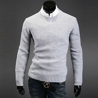 Cocollei mens casual knit cozy sweater (light Gray)