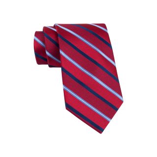 Stafford Tighe Stripe Silk Tie, Red, Mens