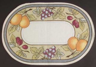 Mikasa Garden Harvest Oval Cloth Placemat, Fine China Dinnerware   Intaglio,Frui
