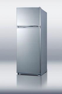 Summit Refrigeration 24 in Refrigerator Freezer Combo, Platinum Cabinet & Stainless Doors, 9.4 cu ft