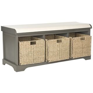 Safavieh Lonan Grey/ White Storage Bench