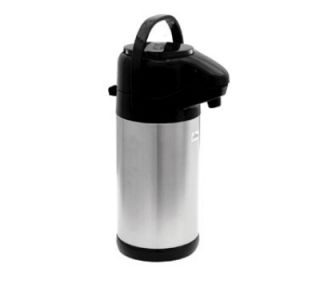 Update International 2.5 liter Sup R Air Airpot   Stainless Liner, Black Push Top, Stainless