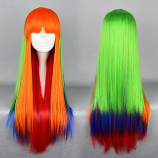 Harajuku Style Cosplay Synthetic Wig Lolita Long Straight Wig Mixed Color