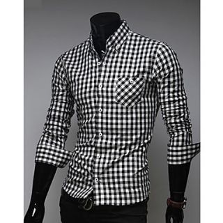 MSUIT Fashion MenS Plaid Shirt Z9113