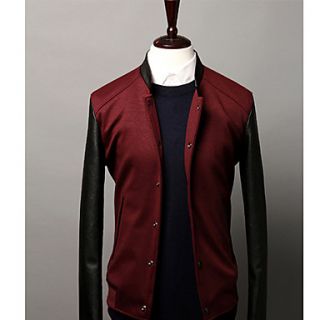 MSUIT Fashion Leather Sleeve Design Joker Men Jacket Z9124