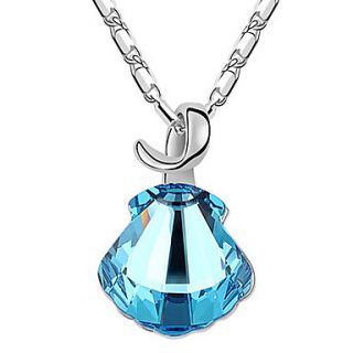 Xingzi Womens Charming Blue Crystal Dangling Necklace