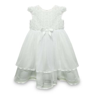 Marmellata Soutache and Mesh Flower Girl Dress Girls 12m 6y, White, White, Girls