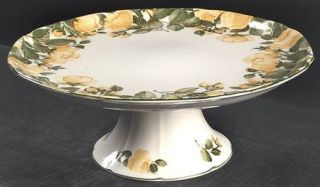 Nikko Gracious Footed Cake Plate, Fine China Dinnerware   Fine Tableware,Yellow