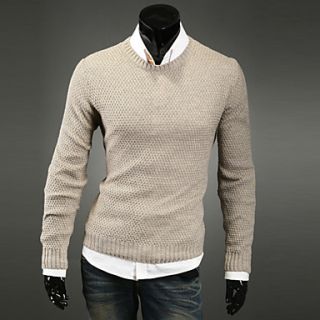 Cocollei mens casual knit cozy sweater (Cream)