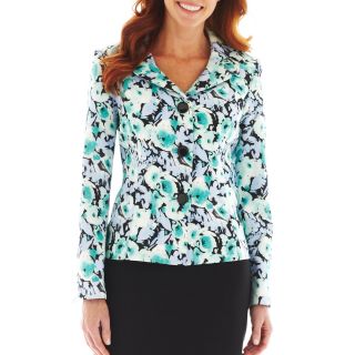 Lesuit Le Suit Floral Jacket Skirt Suit, Viola Multi/blk, Womens