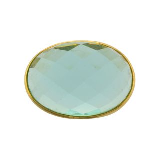 ATHRA 14K Gold Plated Aqua Resin Oval Ring, Womens