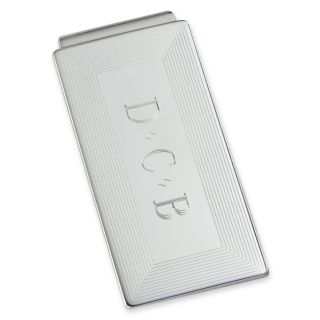 Personalized Rhodium Plated Money Clip, Silver, Mens