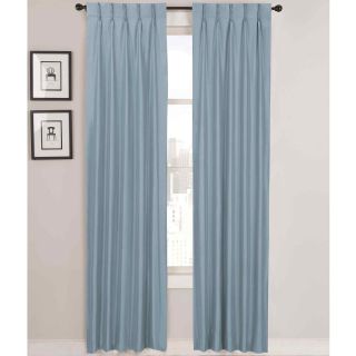 Supreme Palace Antique Satin Pinch Pleat Lined Curtain Panel Pair, Blue