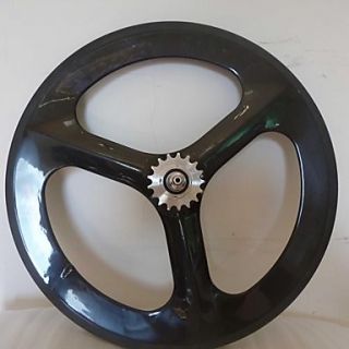 YANBO 700C cheap fixed gear wheels 70mm carbon 3 spoke wheelset clincher /Rear wheel(1 piece)