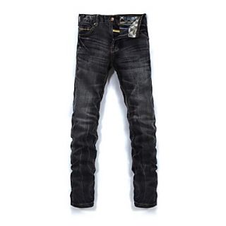 Mens Fashion Fitted Straight Jeans Pants