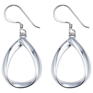 Sterling Silver Open Teardrop Earrings, Womens