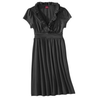 Merona Womens Cap Sleeve Ruffle Dress   Black   S