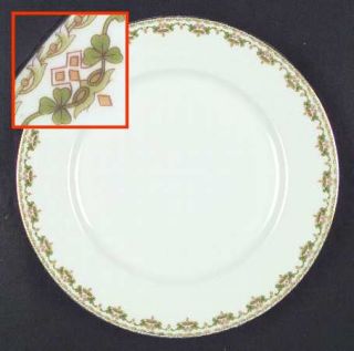 Willaim Guerin Gue60 Dinner Plate, Fine China Dinnerware   Green Clover,Green&Ta