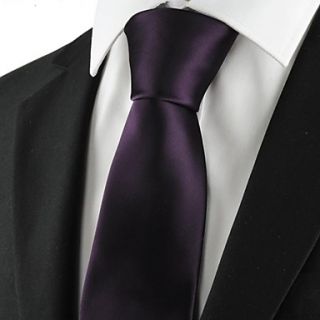 Tie New Plain Solid Purple Mens Tie Suit Necktie Formal Wedding Holiday Gift