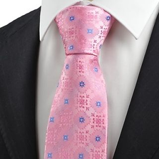 Tie New Pink Blue Bohemian Floral Checked Men Tie Necktie Lovely Wedding Gift